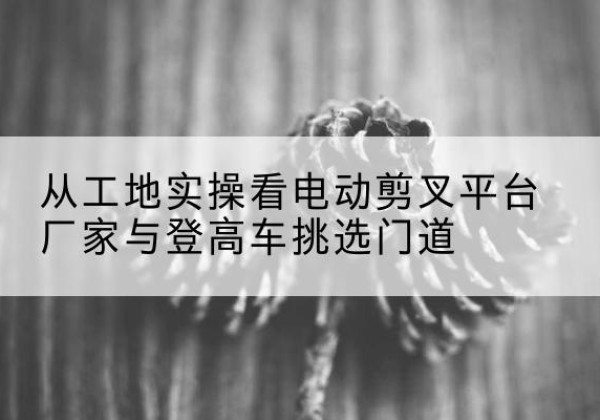 延吉电动剪叉升降平台厂家-从工地实操看电动剪叉平台厂家与登高车挑选门道